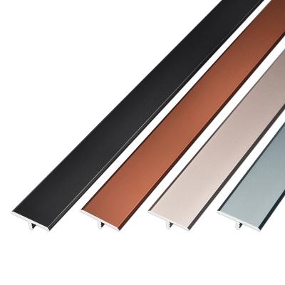 China Modern Cheap Price Tile Edge Trim T Shape Aluminum Metal Floor Transition Strips for sale