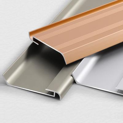 China NEW Modern Aluminum Profile Floor Skirting Board Light Decoration Tile Trim With LED Light for sale