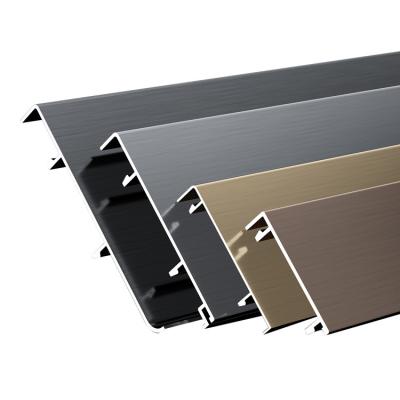 China Durable Metal Plinth 6cm 8cm Aluminum Alloy Baseboard Hotel Desk Skirting Line for sale