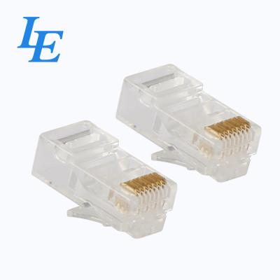 China CAT6 Feed Through Rj45 Connectors Gold Plating 3u