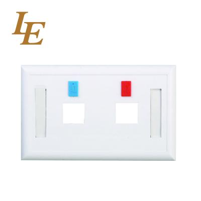 China 120 Type 2 Port Keystone Jack Rj45 Faceplate Wall Socket for sale