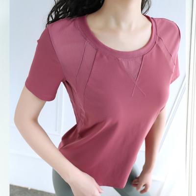 China Stylish Women Antibacterial Gym Fitness China Suppler Shirt 100% Cotton Short Yoga Shirt for sale