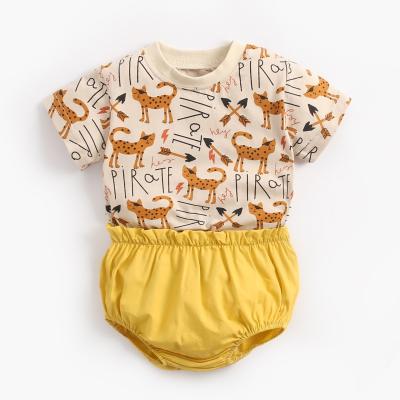 China Boutique Stretch Clothing Unisex 100% Cotton Baby Short Sleeve Baby Romper for sale