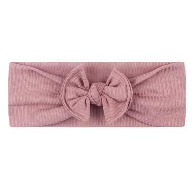 China Cotton Ribbed Soft Cozy Safety Organics Fashion Knitted Oversized Bow Knot Babies Babies Custom for sale