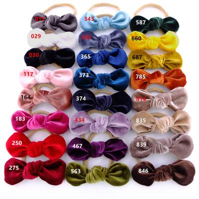 China Super Soft Girls Hair Decoration Velvet Knot Bow For Baby Girl With Custom Size And Color for sale