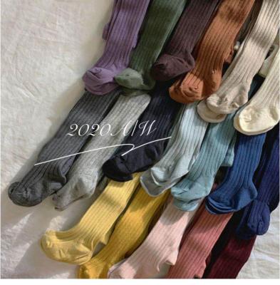 China 2020 fall and winter QUICK DRY Basic Wide-rib knee high thongs basic tights for kids for sale