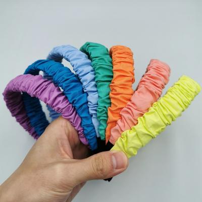 China Daily Wear Sweet Candy Color Ruched Headband With Customized Colors And Size for sale