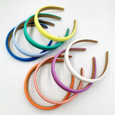 China Daily Use Soft Leather Headband Simple Candy Color Headband Hair Accessory For Women for sale