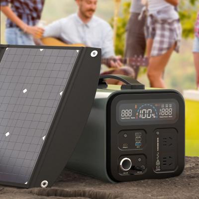 China Type C Generator Lifepo4 110v 1000w 500w Solar  220v Portable Battery Power Station for sale