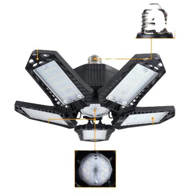 China Modern 120w led deformable garage light with 5 adjustable leaves for parking area for sale