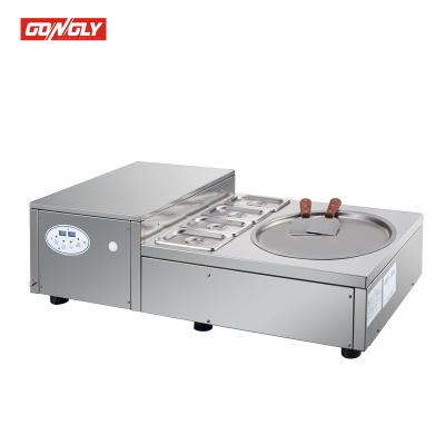 China Gongly Table Type Fried Ice Cream Roll Machine /Commercial Thailand Snacks Factory Gongly Table Fried Ice Cream Machine for sale