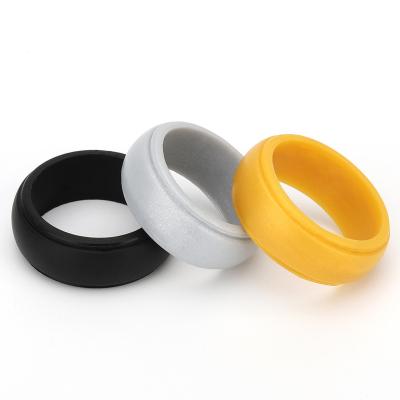 China Environmental friendly brand 14mm width silicone wedding ring anillo de silicona for sale