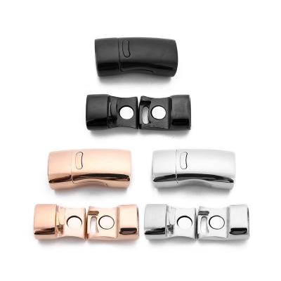 China Wholesale Beautiful Rectangle Jewelry Accessories Stainless Steel Barb Buckle Logo Beads Buckle For Jewelry Making for sale