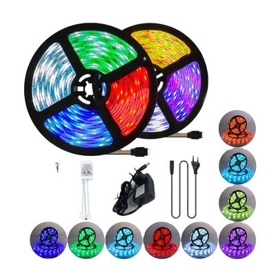 China Project smd 44 key about 5m rgb 5050 waterproof battery operated rgb 5050 led strip light with remote for sale