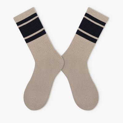 China Fashional adult cotton thongs socks spring tube Plusox socks women's and men's striped stockings spring and summer cotton autumn Japanese basketball sports for sale