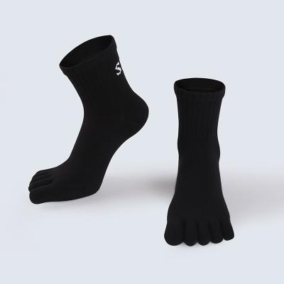 China 100% Custom Toe Toe Midfunction 5 Toe Log Pattern Antibacterial Men's High Quality Five Point Business Socks Cotton Sock 100% Tole for sale