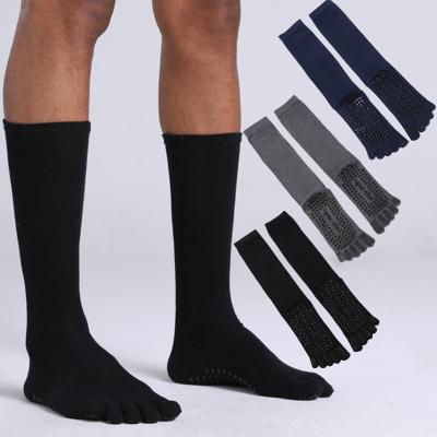 China Men And Women Antibacterial The Same Long Paragraph Pilates Yoga Socks Tube Slit Toe Bumps Fitness Exercise Tube Toe Socks High for sale