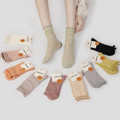 China Antibacterial Stockings Women's Pile Cotton Pile Socks Wholesale Market Manufacturers Spring and Breathable Summer Mesh Thin Cavity for sale