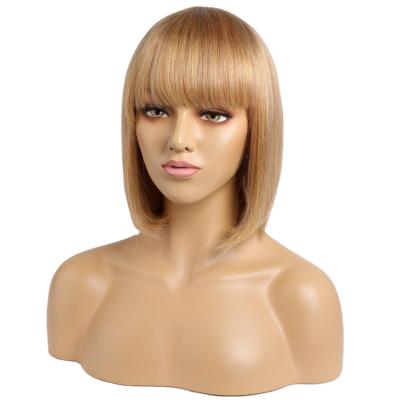 China Natural Machine Made Wig 8-14inch Mink Brazilian Hair Wig Short Bob Wigs For Black Women Luster Cheap Short Bob Full Hair for sale