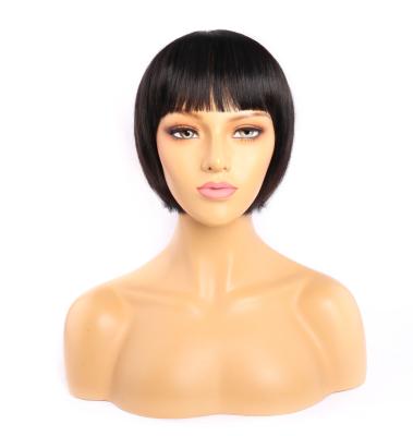 China Inch 8-14 Glueless Bob Wigs With Bangs Machine Made Peruvian Raw Natural Luster Free Shipping Short Wigs Bob Wigs Brazilian Human Hair for sale