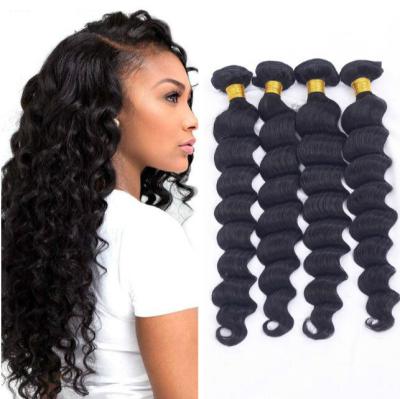 China Luster China 10a Natural Grade Deep Wave Hair Bundles Double Drawn Loose Human Indian Hair 8 To 28inches Brazilian Hair Weaves for sale