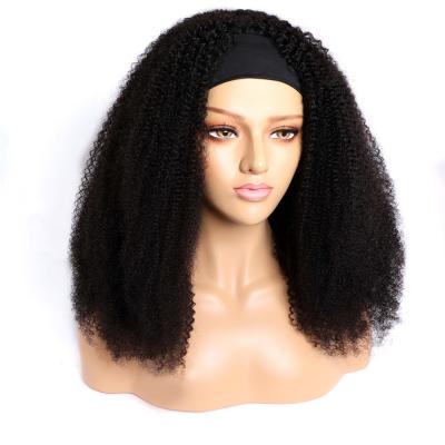 China Wholesale 100% Natural Virgin Brazilian Curly Hair Wig Headband Wigs Full Luster Cuticle Cuticle Aligned Wigs For Black Women for sale