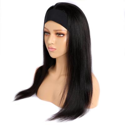 China 180 density full headband wigs 180 density virgin brazilian hair wigs machine made cheap curly straight hair wholesale natural luster hair wigs for sale