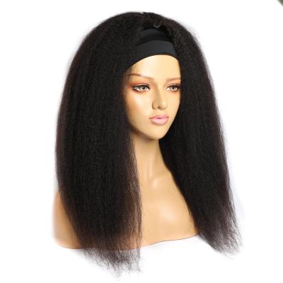 China Luster No Natural Shed Easy Install 100% Real Human Hair Wigs Virgin Brazilian Human Hair Wigs Wholesale Headband Wig For Black Women for sale