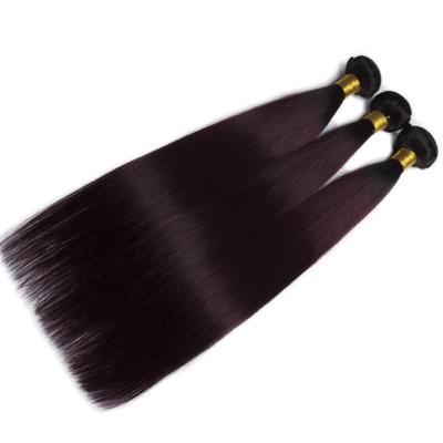 China Wholesale Natural High Quality Natural Unprocessed 1B 99J Grade 1B 99J Luster 10a 12a Human Straight Hair Weave Bundle 13*4 Closure for sale