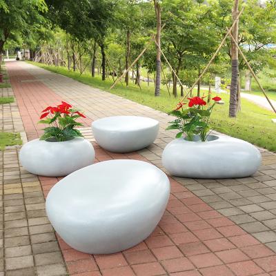 China Corrosion Resistance H319 Flower Pot And Chair Outdoor Furniture And Decoration Flower Pot Chair for sale