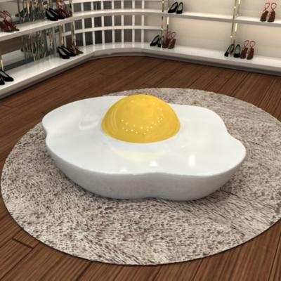 China Y645 Corrosion Resistance Fiberglass Poached Egg Art Chair Park Or Indoor Public Sit Bench for sale