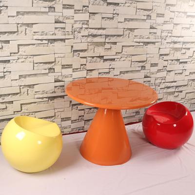 China Modern Leisure Chair DKY004 Fiberglass Apple Shape Table Chair Sets for sale