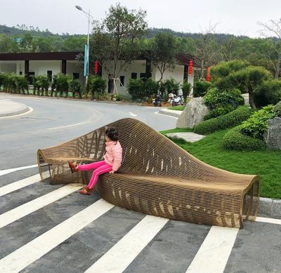 China Y677D Corrosion Resistance Art Wooden Hollow Chair Modern Decoration Wood Art Outdoor Chair for sale