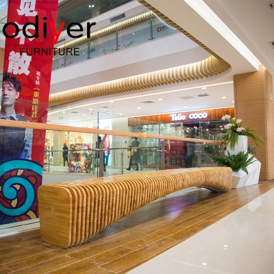 China Classic Slice Shape Wood Furniture Special Seat For Mall for sale