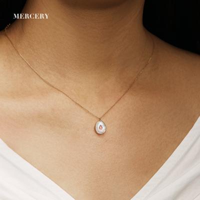 China FASHIONABLE Stone Pendant Necklace Moon Style Series Dream Jewelry Mercery Solid Gold 14K Pure Chain for sale