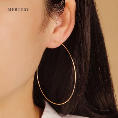 China Fashion Large Durable Irregular Gold Women Jewelry 14K Solid Gold Curved Earring Ear Nose Ear Studs Solid Gold Earring for sale