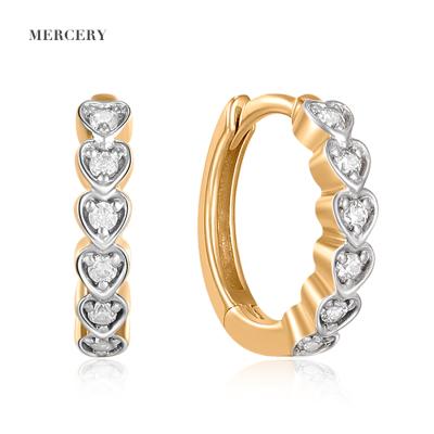 China Romantic Jewelry 14K Solid Gold Mercery Heart Huggie Earrings Fashion Jewelry 2022 valentines earrings for sale