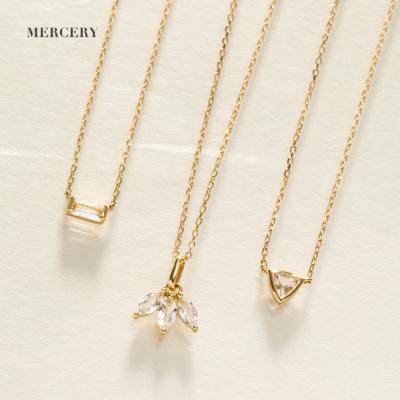 China TRENDY/Classic Mercery Necklaces Solid Gold With Stone 14K Necklace Sets Jewelry Gemstone Minimalist 14 K Necklaces for sale