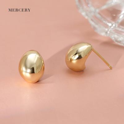 China Vintage 18k Carat 750 Beans Shape Stud Gold Stud Earrings Tasty Lot 18k Gold Plated 925 Silver Stud Earrings Wholesale for sale