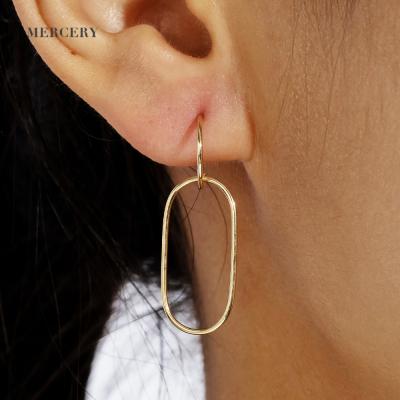 China Simplicity Jewelry Mercery Big Drop Earrings 14K Gold CLASSIC Stylish Earrings All-match Everyday Styles Subang for sale