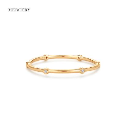 China Mercery CLASSIC Wedding Jewelry Ring 14K Gold Real Love With Diamond Bezel Setting Luxury Girls Gift Bezel 14K Gold Rings for sale