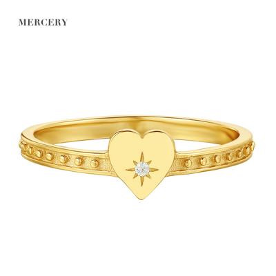 China Soft Mother's Day Mama18K Gold Plated Jewelry Aneis Prata Silver White Zircon Ladies Rings Promise Anise Star Heart Ring for sale