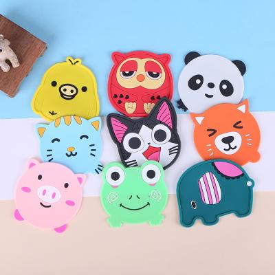 China Stocked factory selling high quality non-slip soft rubber cup coaster mat /pvc cartoon cup coaster for sale