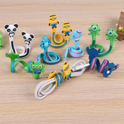 China Hot Selling Cartoon Silicone Agriculture Long Animal Earphones Cable Winder Organizer Retractable Silicone Earphone Cable Winder for sale