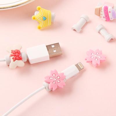 China High Quality Eco-friendly Universal Spiral Cartoon PVC Data Cable Rubber Cover Device Customized Data Cable Cover Device for sale