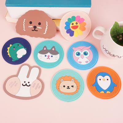 China China Supplier Quality Cartoon Soft PVC Coaster Customizable Pattern Coaster for sale