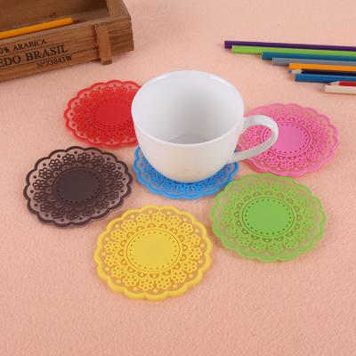 China Viable Wholesale High Quality Custom PVC Soft Rubber Mat Cup Pattern Soft Rubber Coasters Customized Coasters for sale