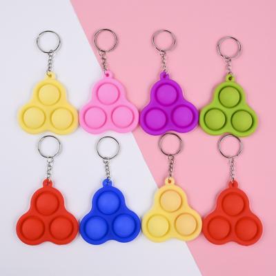 China 2021 Hot Amazon Shaker's Hand Dimple Baby Toy Keychain Key Ring Stress Relief Silicone Cheek Handheld Mini Fidget Toy for sale