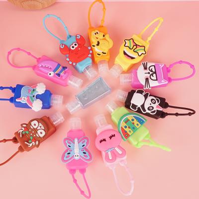 China Eco-Friendly Mini Hand Sanitizer Holder Wholesale Eco-Friendly 30ml Pocket Cartoon Hand Sanitizer Silicone Bottle Holder Silicone for sale