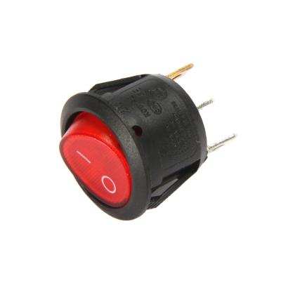 China Round Shape Rocker Switch 20mm Diameter On-Off Illuminated 3pins Rocker Switch for sale